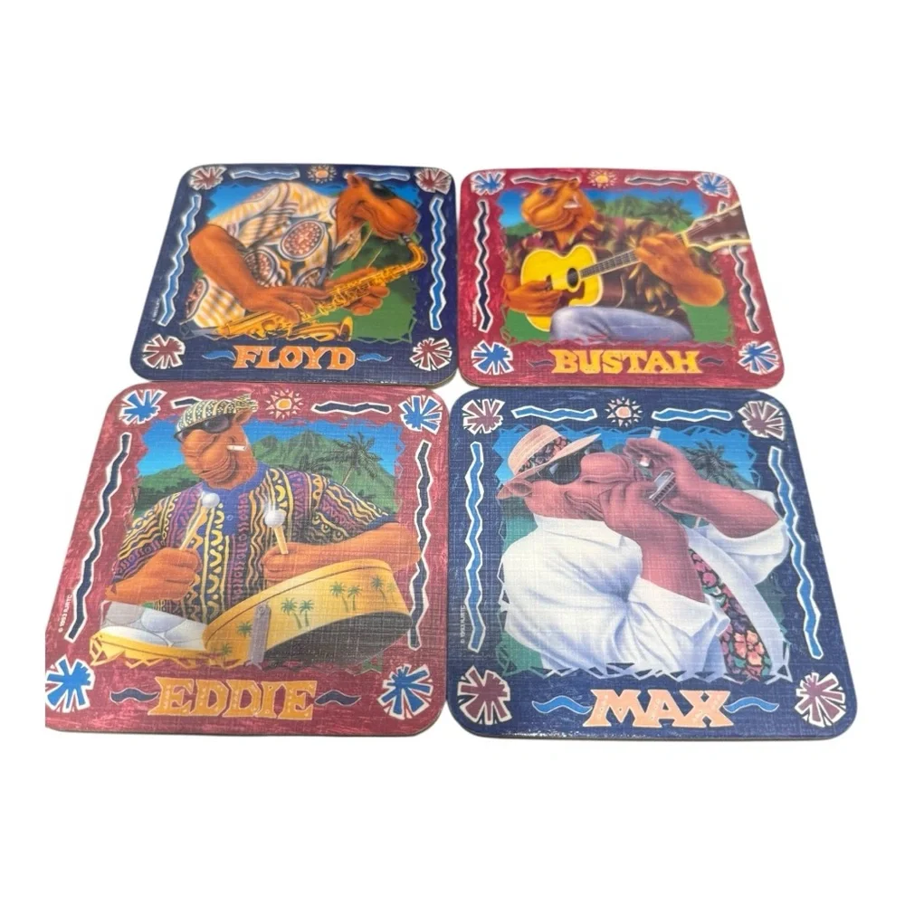 Vintage Joe’s Beach Club Camel Coaster Set – 4 Cork Coasters – Original Box